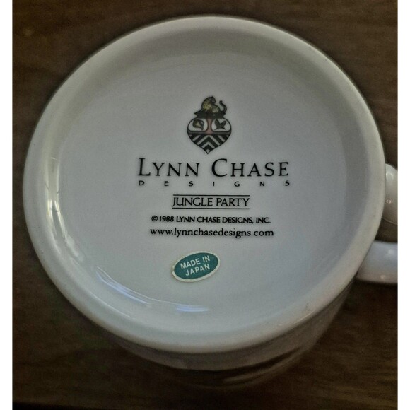 Vintage 1988 Lynn Chase Designs Japan Jungle Party Porcelain 3 Piece Child's Set - Picture 9 of 16